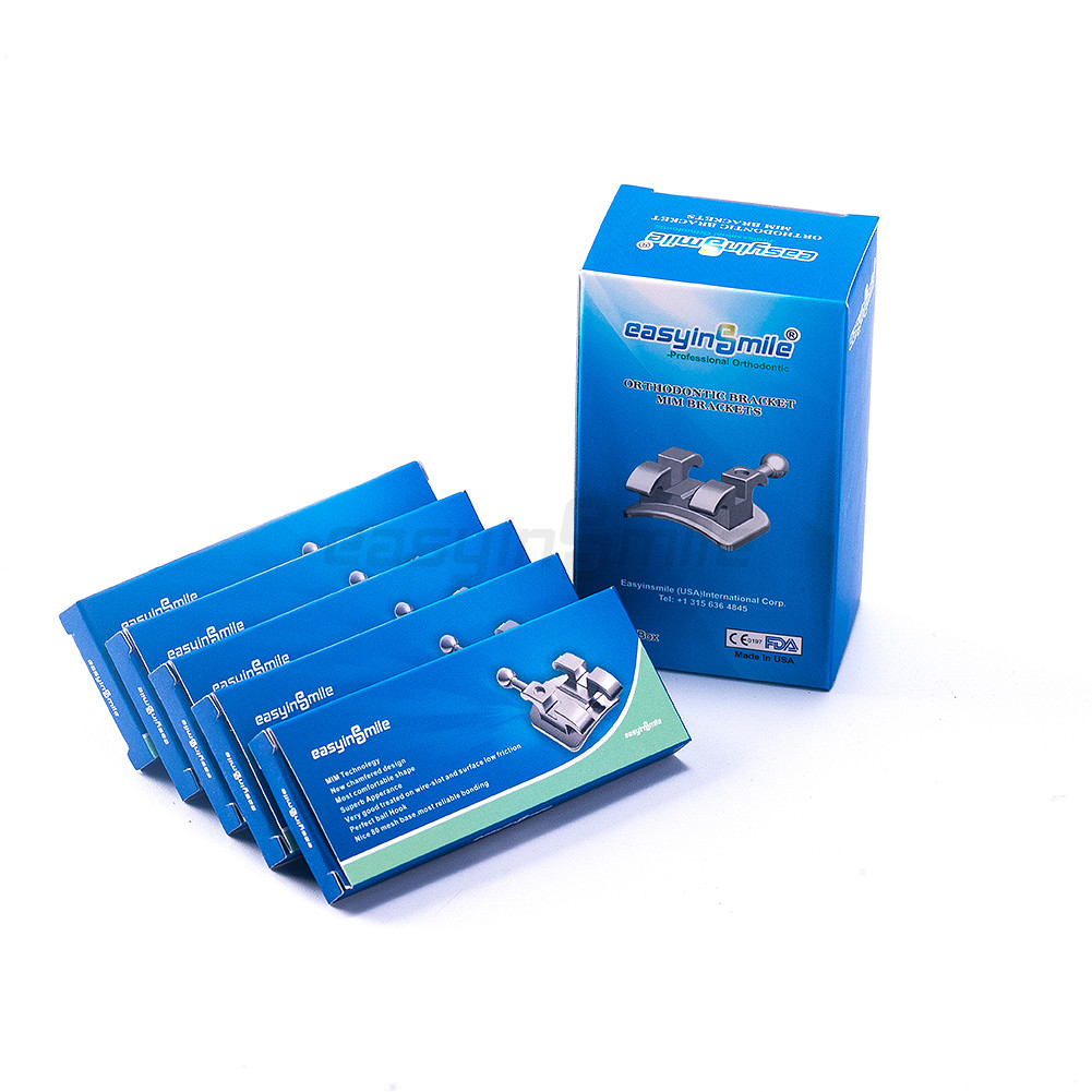 5Packs Dental Roth/MBT Orthodontic Mini Metal Brackets 022 3-4-5 Hooks Mesh Base