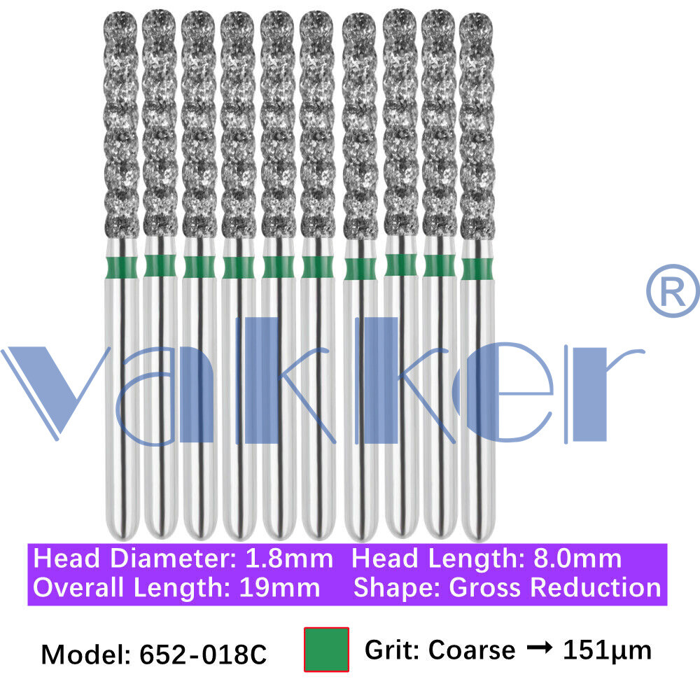 10pc Vakker Dental Diamond Burs FG Interproximal/ Gross Reduction for High Speed