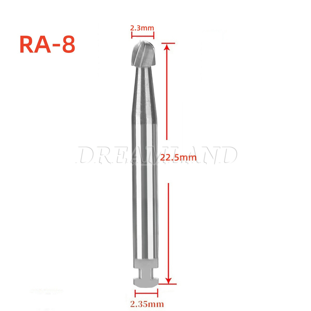 5 Pcs/Pack Dental 22.5mm Round Carbide Bur Slow Speed Latch Type RA8 Burs USA