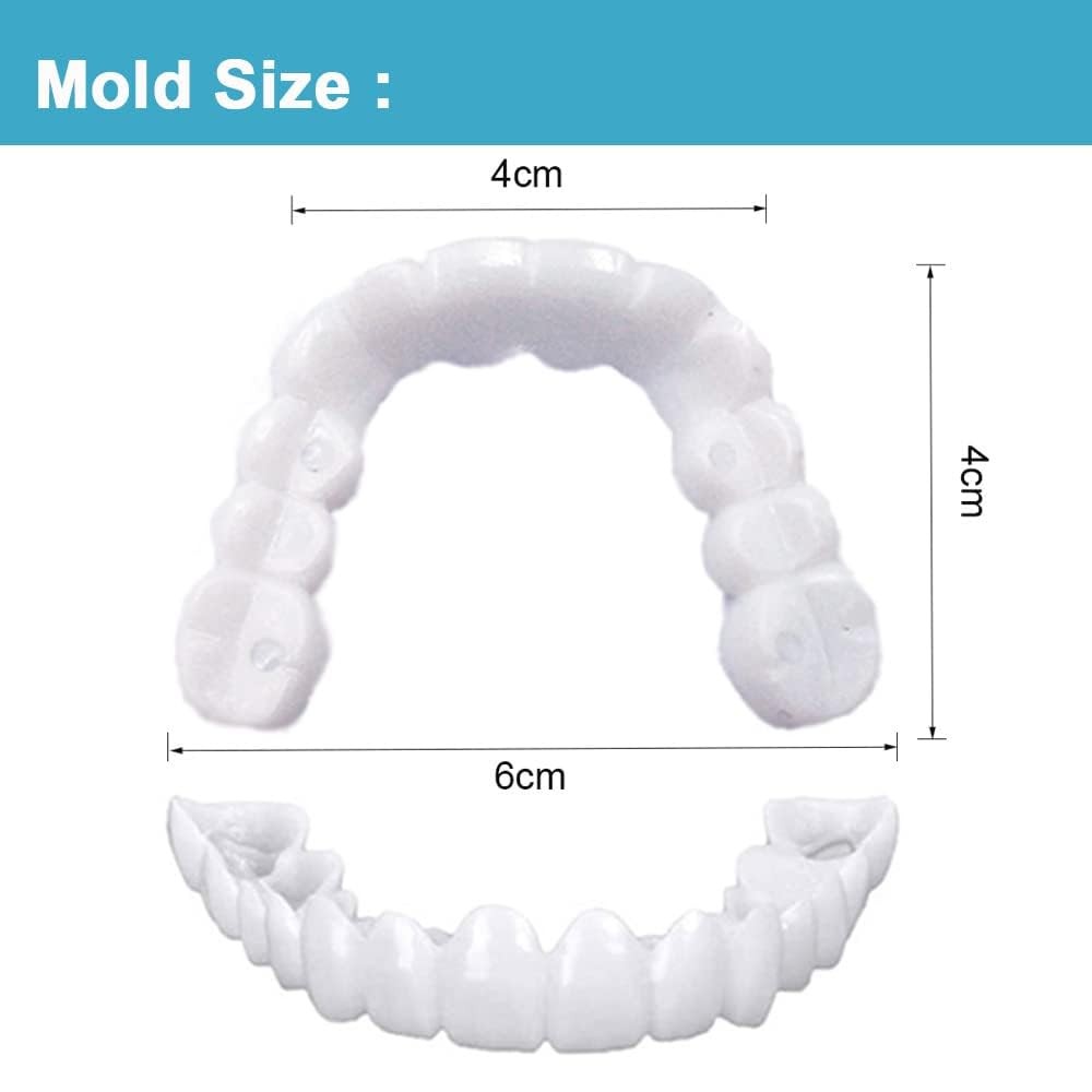 Top and Bottom Fake Teeth Cover the Broken Missing 1 Count (Pack of 1)