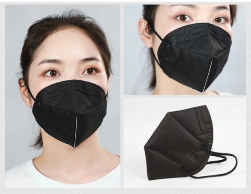 100 Black Color KN95 Protective 5 Layer Face Mask Disposable Respirator BFE 95%