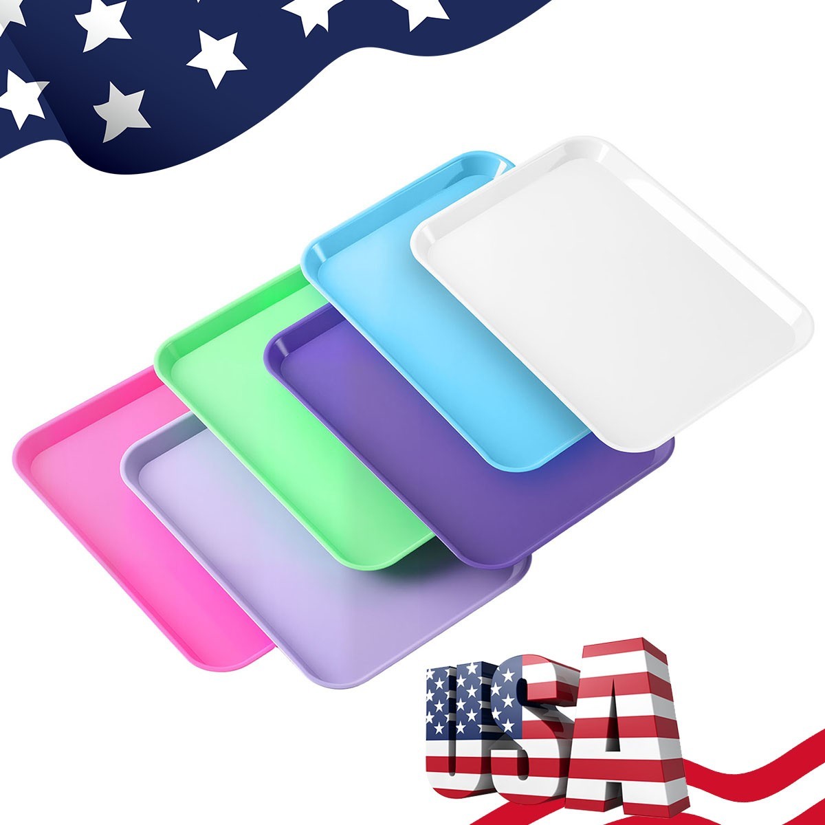 6Colors Dental Flat Set-Up Tray Autoclavable Instrument Procedure Trays