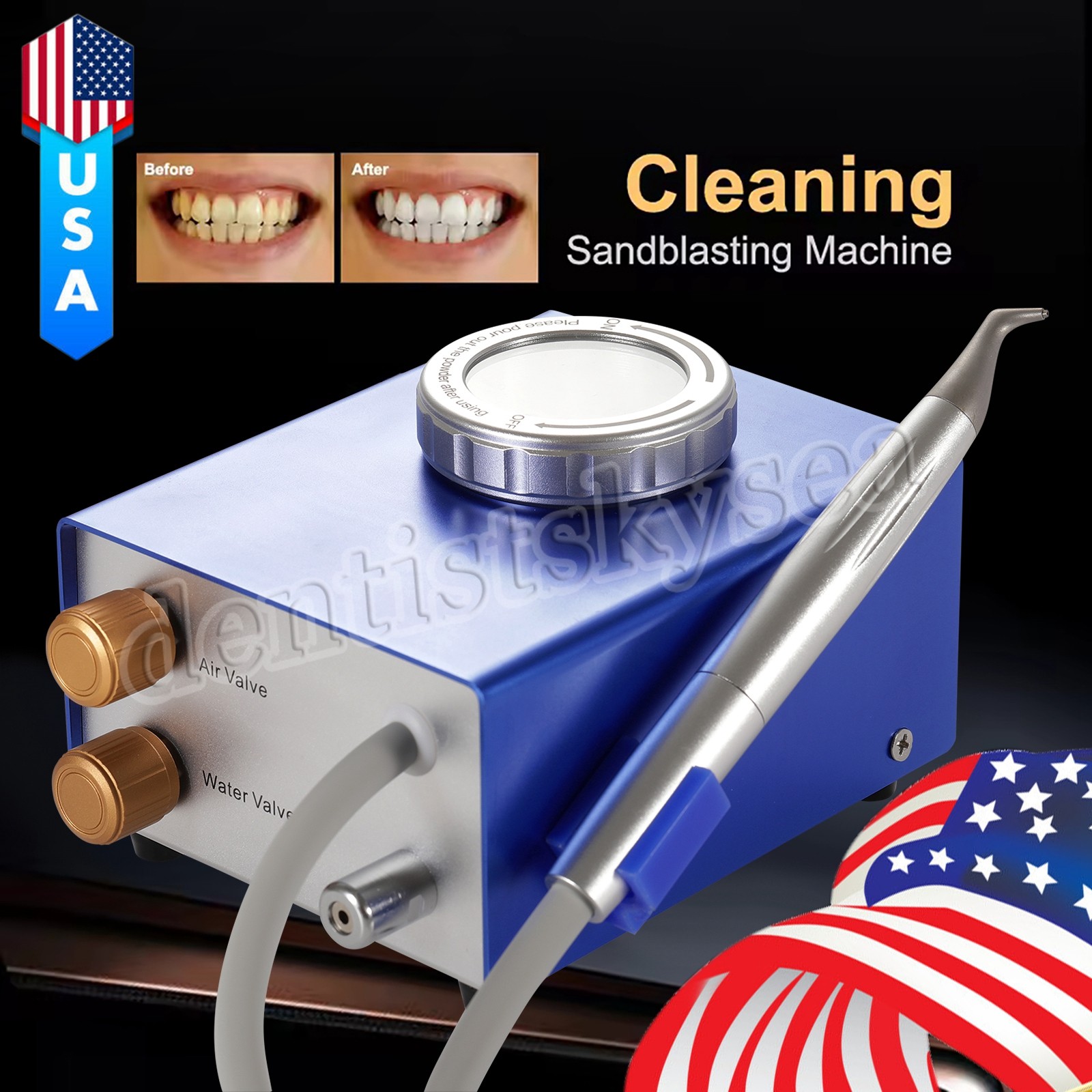 Flow Teeth Polishing Polisher Handpiece Hygiene Jet 2/4 Holes Dental Air Prophy