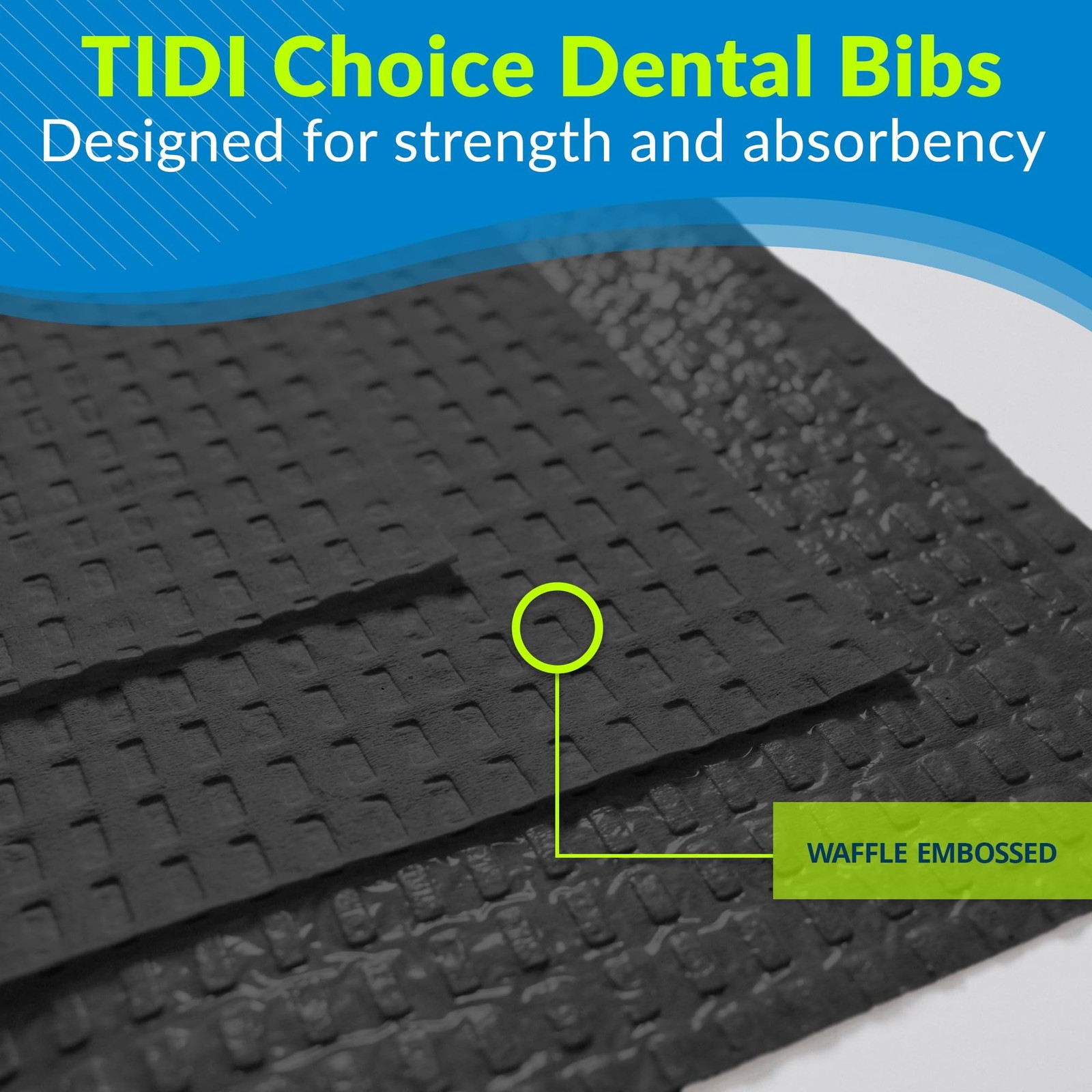 TIDI 917458 Choice Bib/Towel, Waffle Embossed, 2-Ply Tissue, Poly Back Dental…