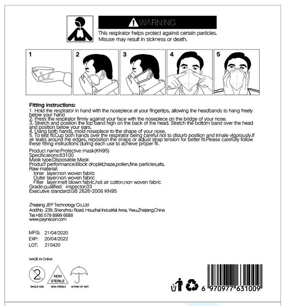10x KN95 Face Mask Cover 4Layer Disposable Respirator Safety Cover
