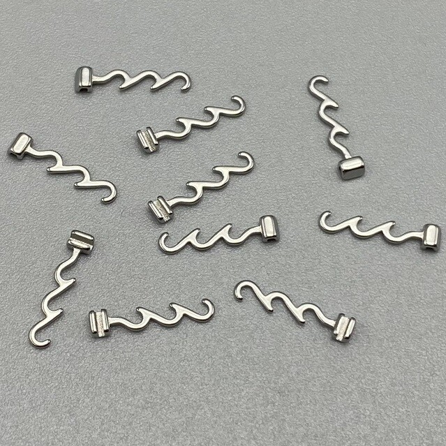 10Pcs/Bag Dental Orthodontic Crimpable Hook Multi-function Long Left/Right S.S