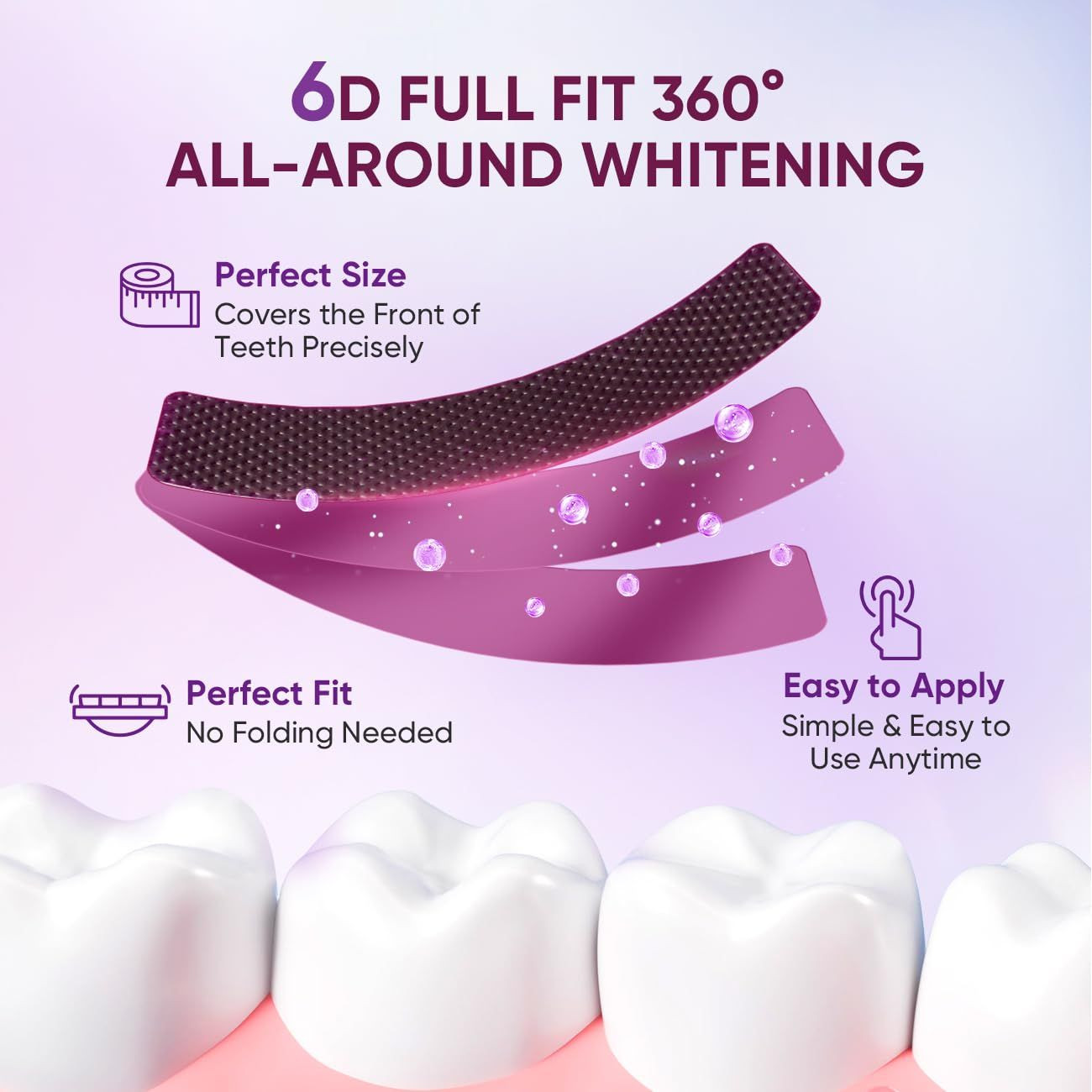 EASYES Purple Teeth Whitening Strips, Color 1 Count (Pack of 14),