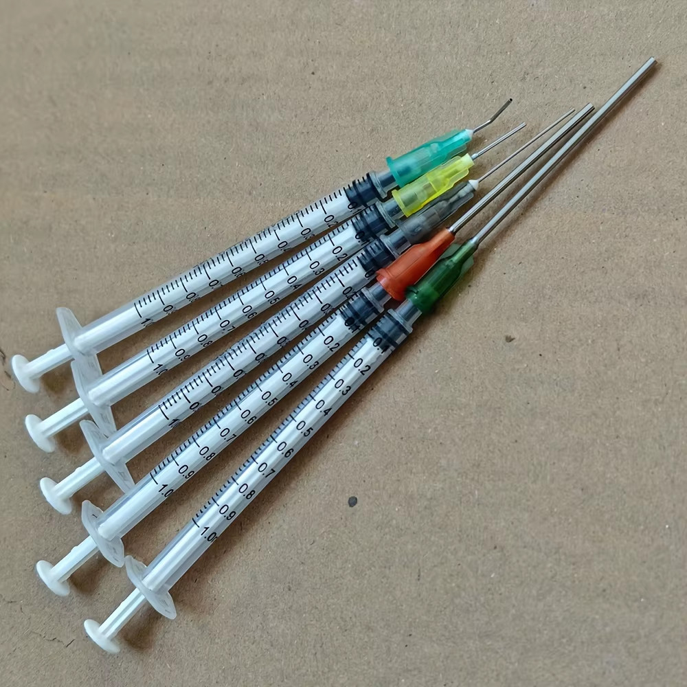 14Pcs Syringe Set with Blunt Needles, Various Size:1Ml, 3Ml, 5Ml, 10Ml, 20Ml, 60