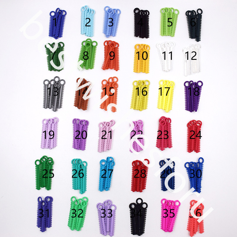 1040 Pcs Dental Ligature Ties Orthodontics Elastic Rubber Bands Multi 36 Colors