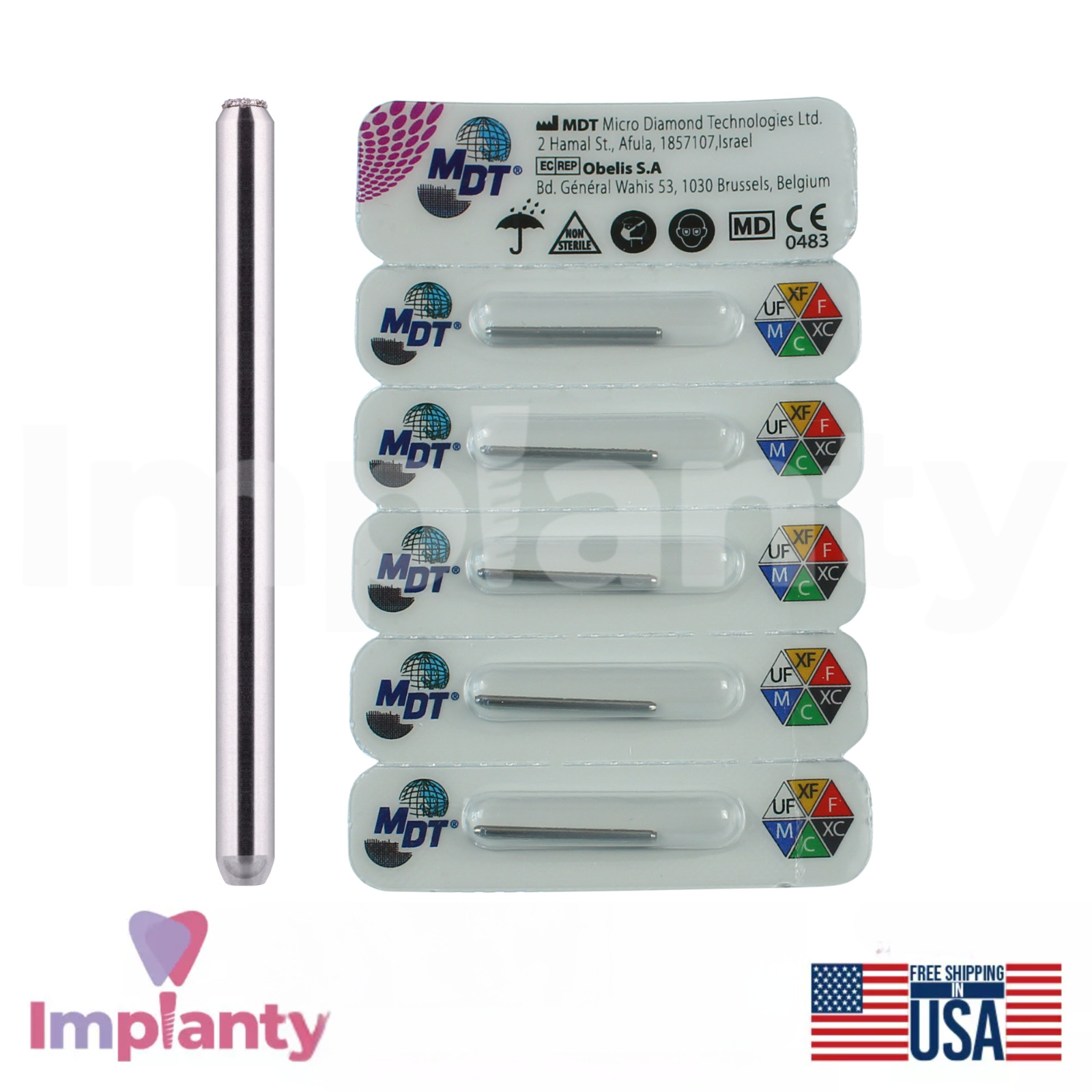 MDT Dental Round End Cutting FG Diamond Burs 179 Contour Smoothing Crown Prep
