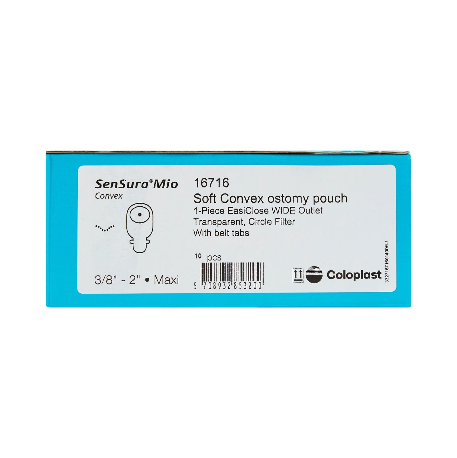 SenSura Mio Convex Ostomy Pouch Drainable 10 Count (Pack of 1), Transparent