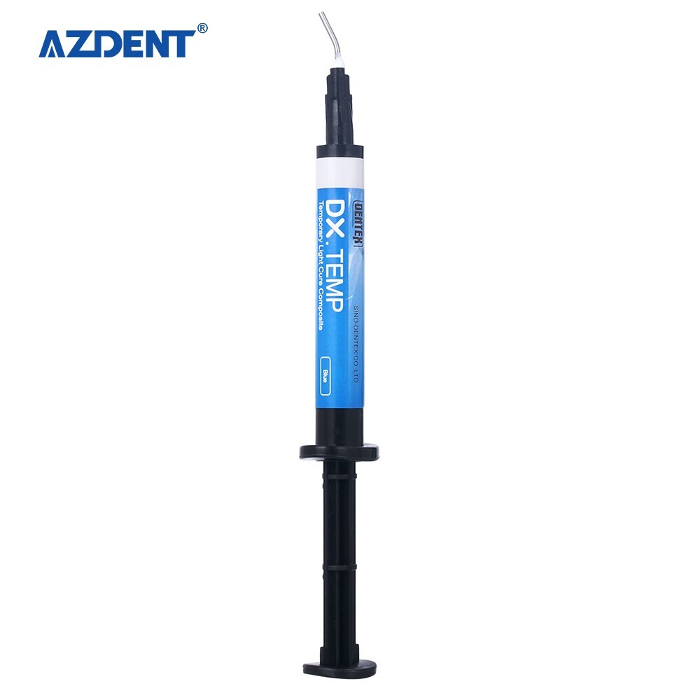 20pack Dentex DX.TEMP Dental Composite Resin 2.5g Temporary Flow Light Cure Blue