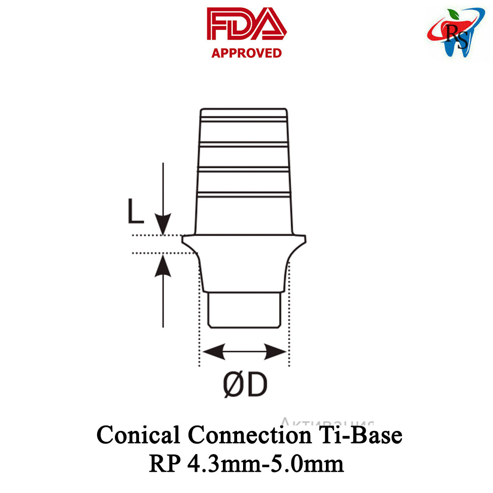 10pcs DSl Ti-Base Abutment CAD/CAM Titatium Conical Connection RP Ø4.3mm-5.0mm