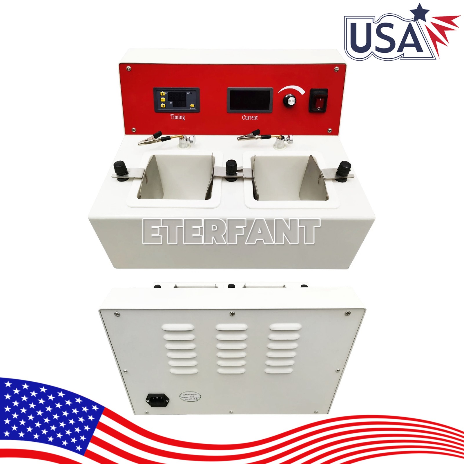 ETERFANT Dental Lab Electrolytic Polishing Machine with Two Electrolytic Cells