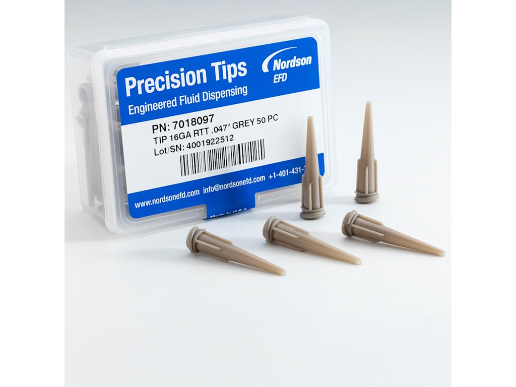Nordson EFD 7018097 Dispensing Tip, Tapered, Opaque Rigid, 16GA, 1.25′ L, Gray,
