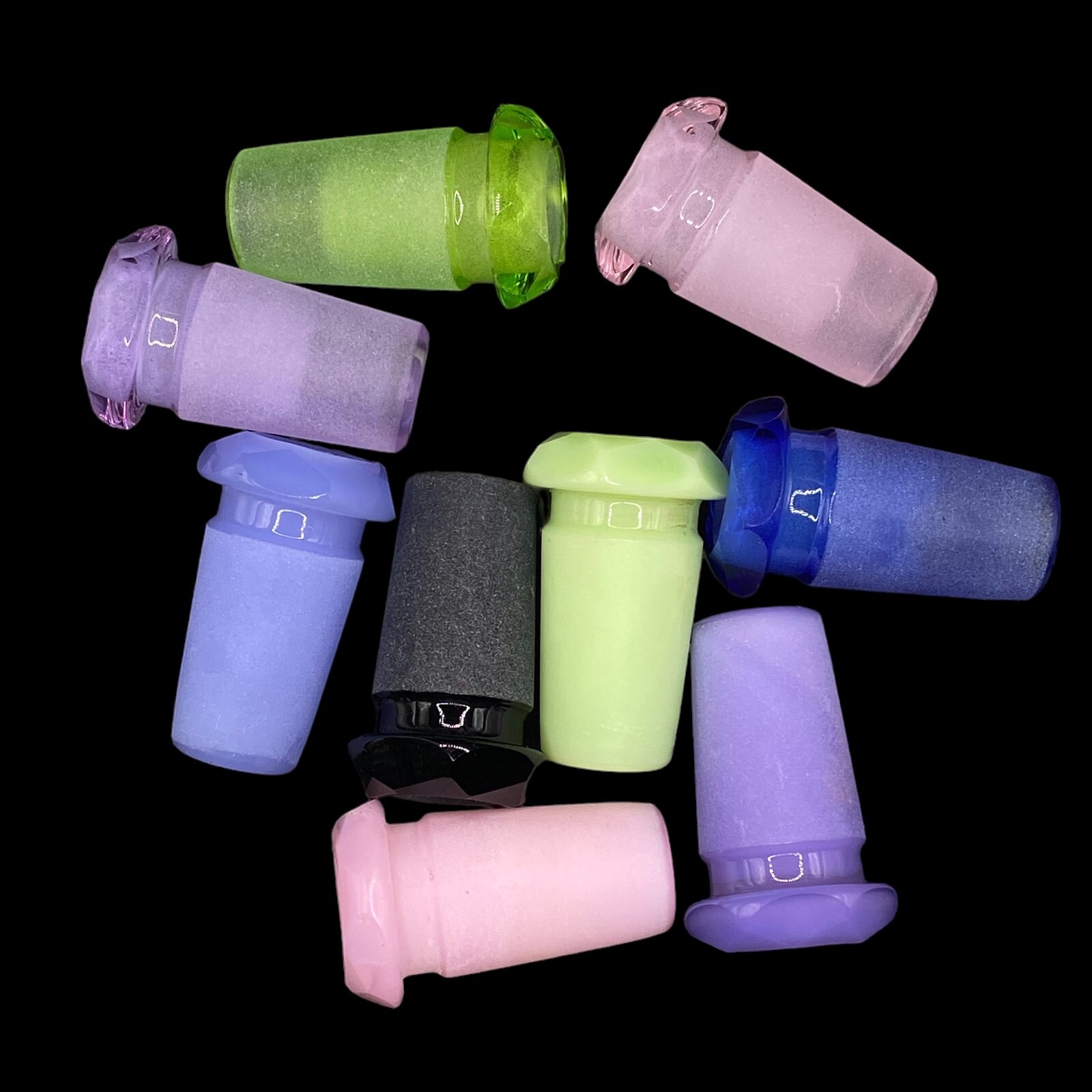 14mm Male to 10mm Female Faceted Color Glass Adapter Reducer