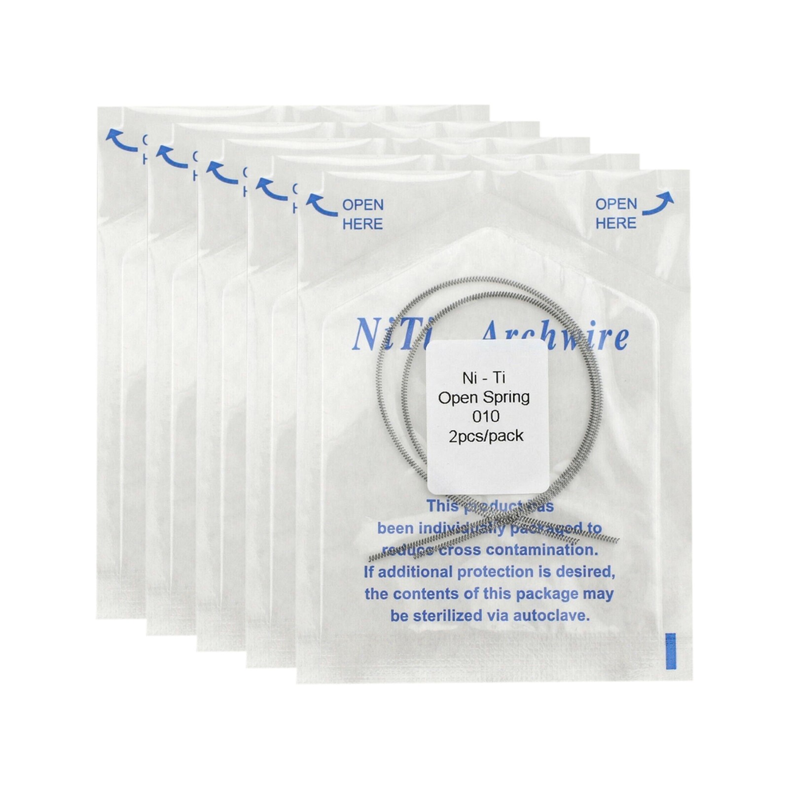 US 10Pcs Dental Orthodontic NiTi 0.012/0.010*180mm Open Coil Spring Medium Force