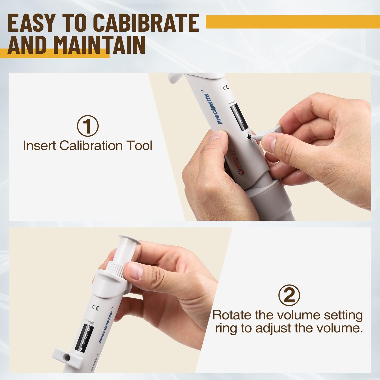 Lab 20-200µL Pipette: Single-Channel Adjustable Micropipette with Color-Coded