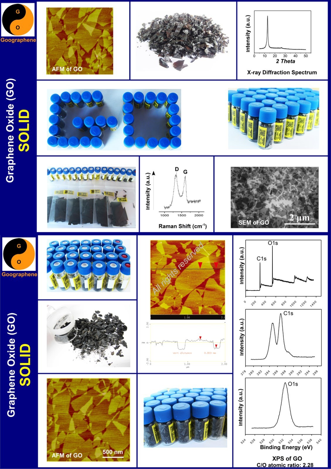 1 Vial, 500 Milligram/Vial, Single-Layer Graphene Oxide, Solid