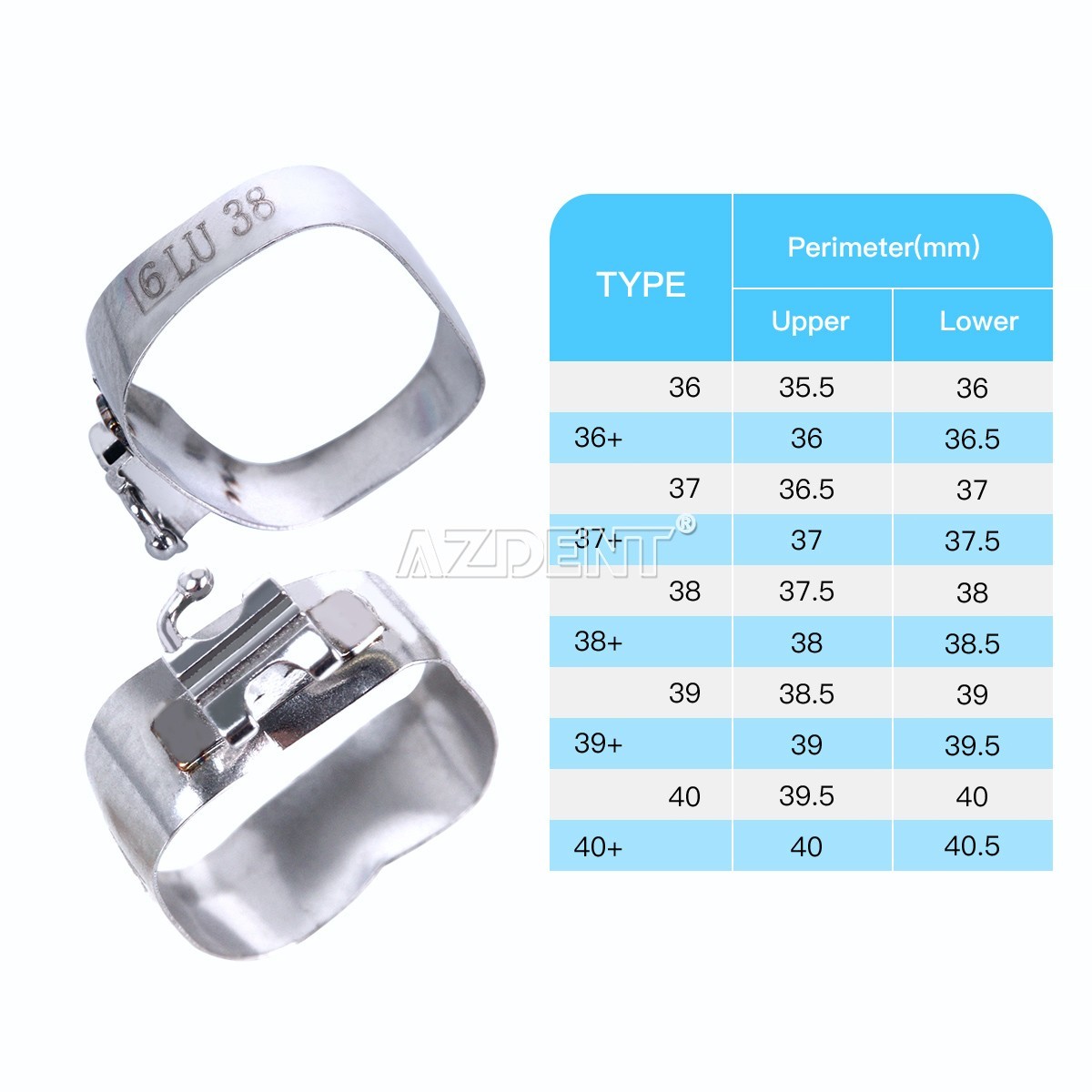 Dental M Series Bands Buccal Tube Prewelded 1st Molar Roth 0.022 36#-40+# U/L