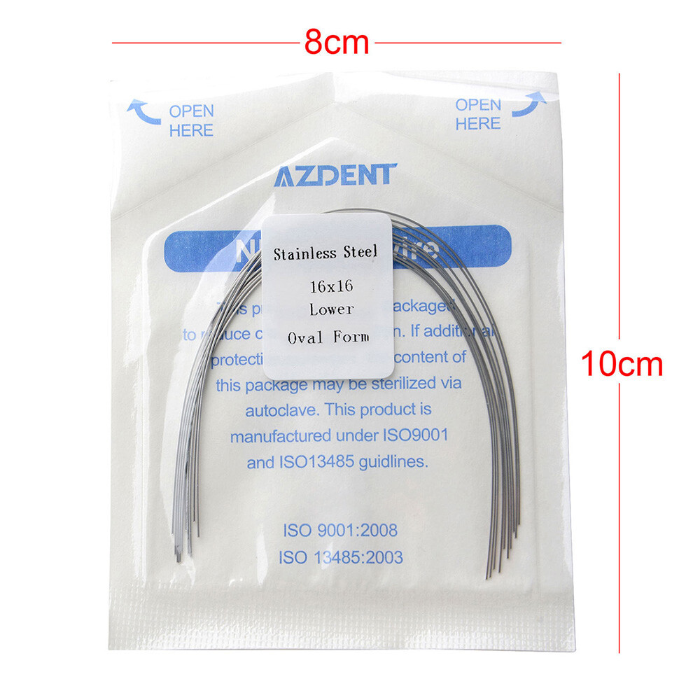 AZDENT Dental Orthodontic Stainless Steel Arch Wire Rectangular 10pcs/pack