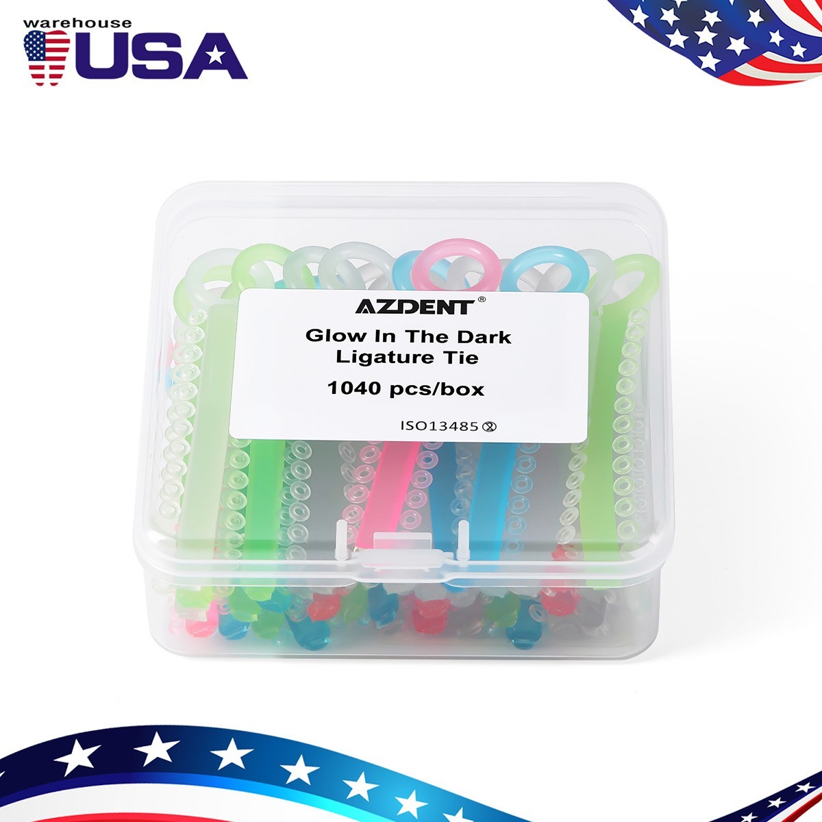 1040pcs/box Dental Orthodontic Ligature Ties Elastic Rubber Bands Dark Light Mix