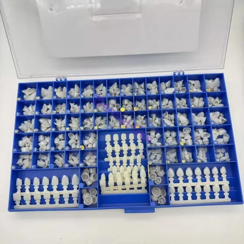 NEW POLYCARBONATE TEMPORARY DENTAL CROWNS BOX KIT 360 PCS W/ CROWN MOLD GUIDES