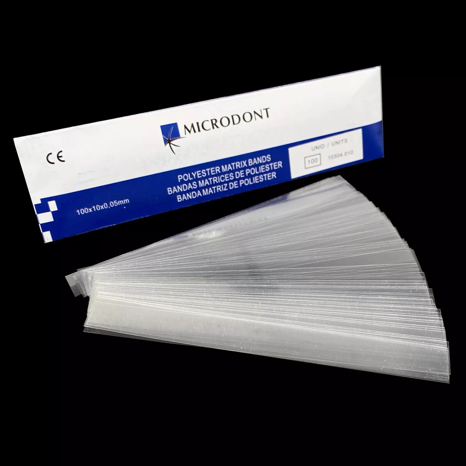 100pcs Dental Transparent Polyester Strip Matrix Bands Contoured Matrices 0.05mm
