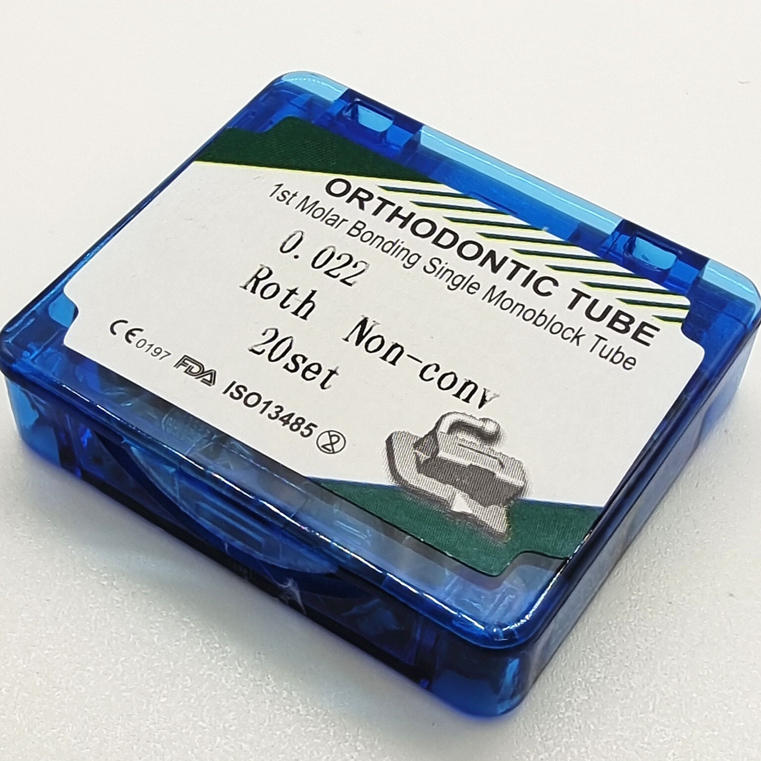 80Pcs Dental Orthodontic Sgl Buccal Tubes 1st Molar Tube Roth .022 Bonding CE