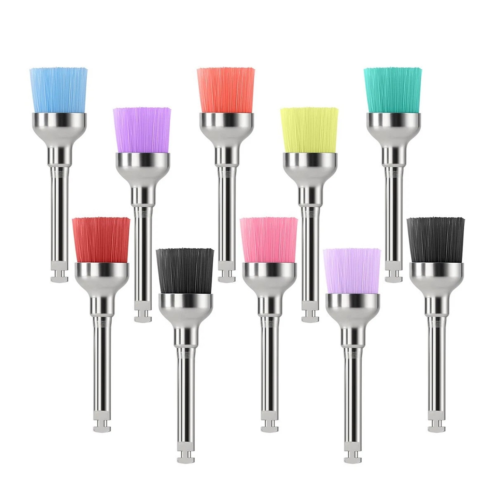 Dental Multi-color Nylon Latch Flat Bowl Buffing Polisher Prophy Cup Bolt Brush