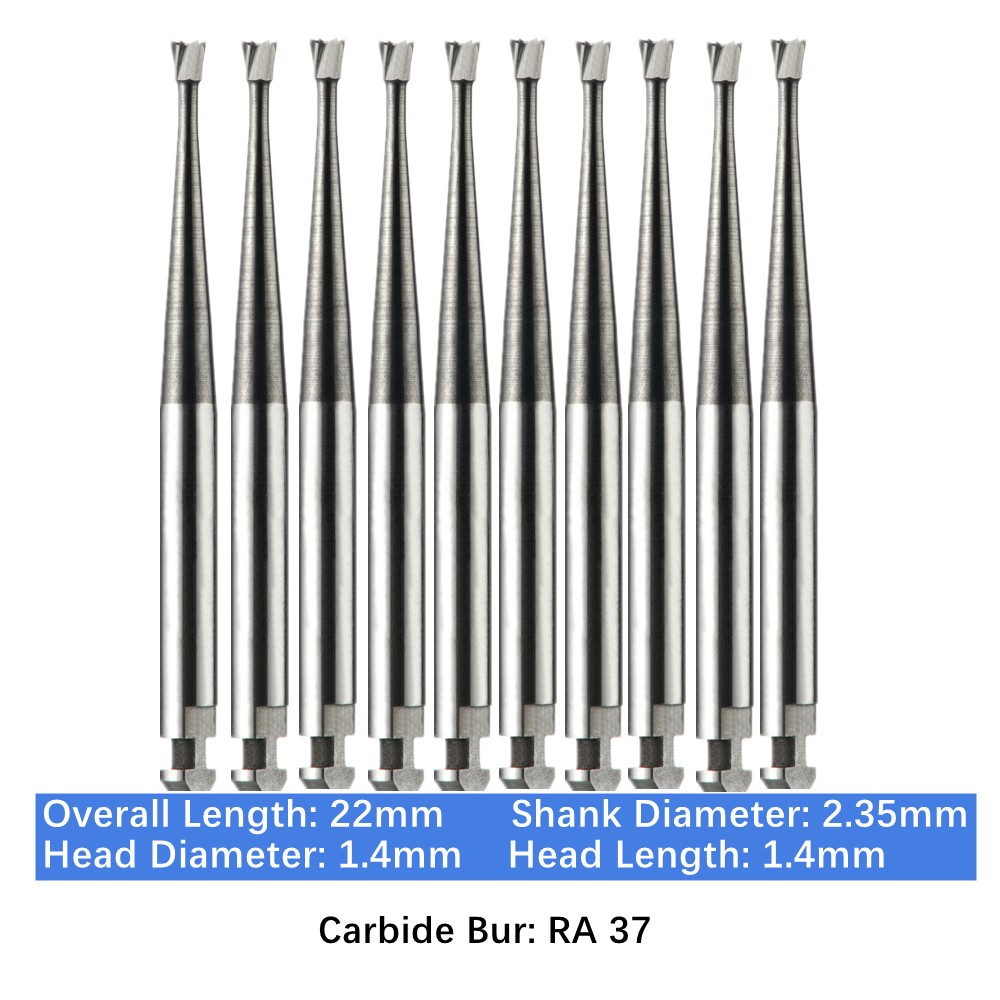 Vakker 10PC Dental Tungsten Low Speed Carbide Burs Latch Type LA RA SURG