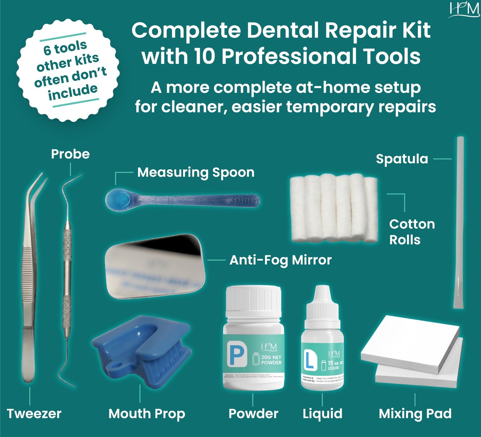 Zinc Oxide Eugenol Dental Cement Kit | Instant Tooth Repair & Filling | DIY Emer