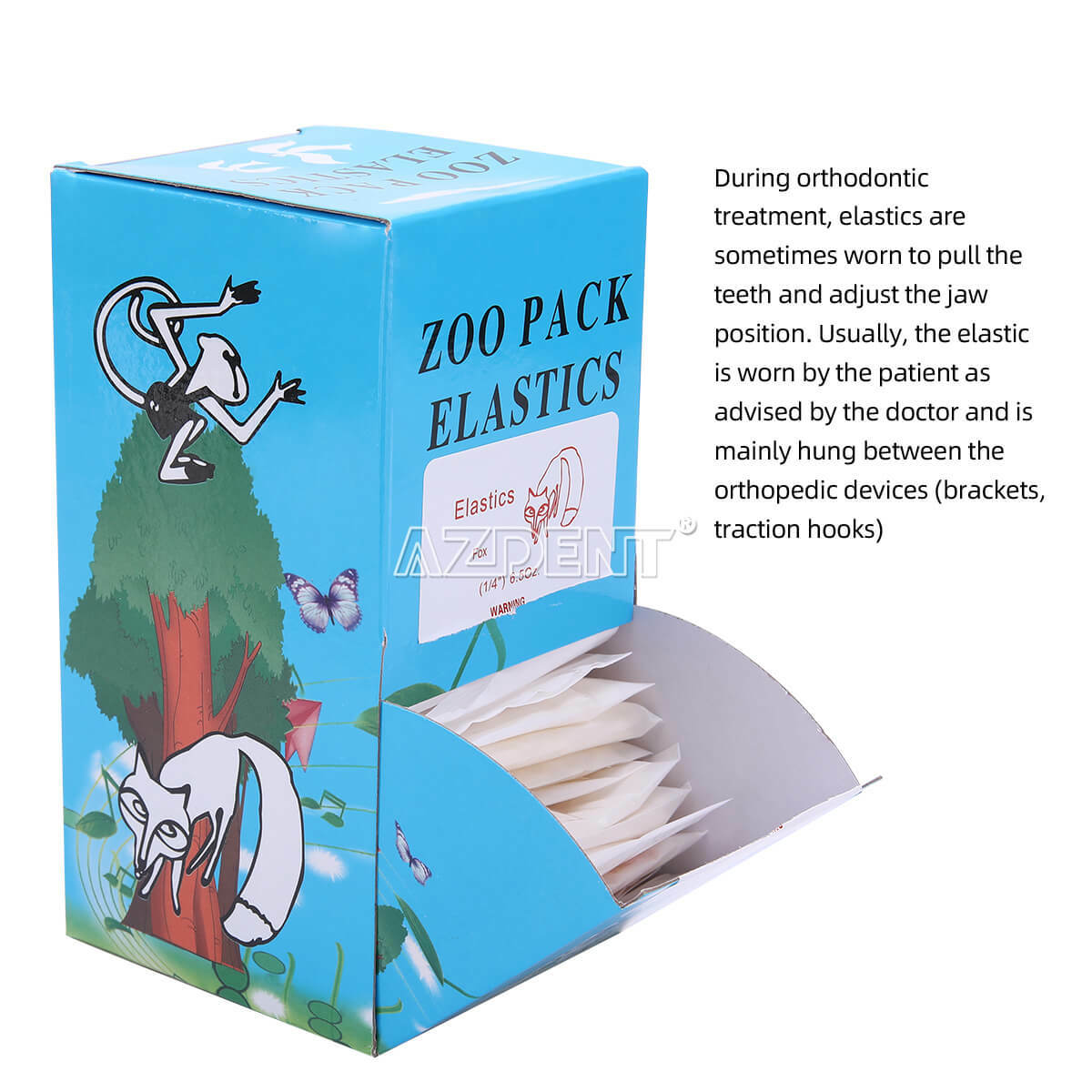 Dental Orthodontic Zoo Pack Elastics Latex Rubber Bands For Bracket 5000pcs/box
