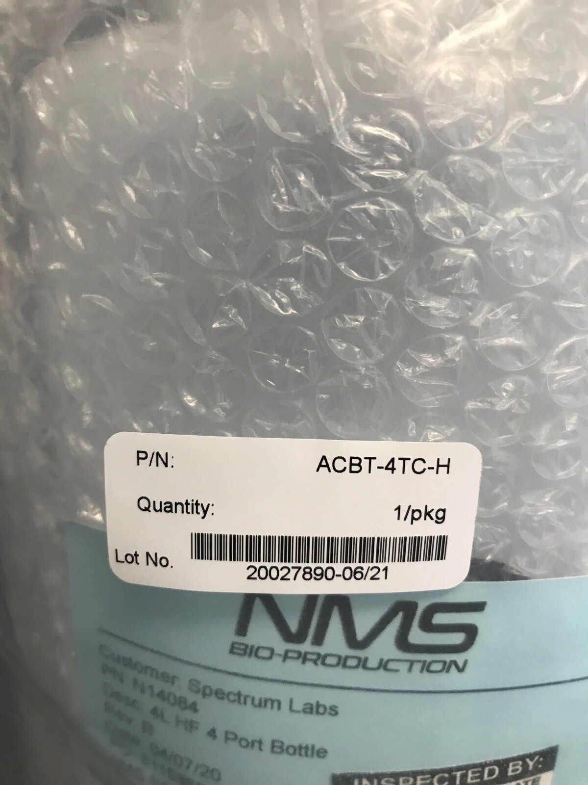 New REPLIGEN 4L 4000mL High Flow Reservoir Bottle Non-Sterile 3/8” HB ACBT-4TC-H