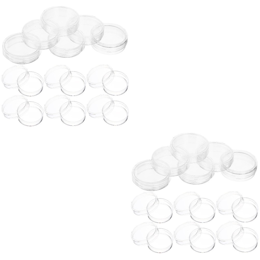 Set of 2 Culture Plates Large Petri with Lids Science Experiment Dishes
