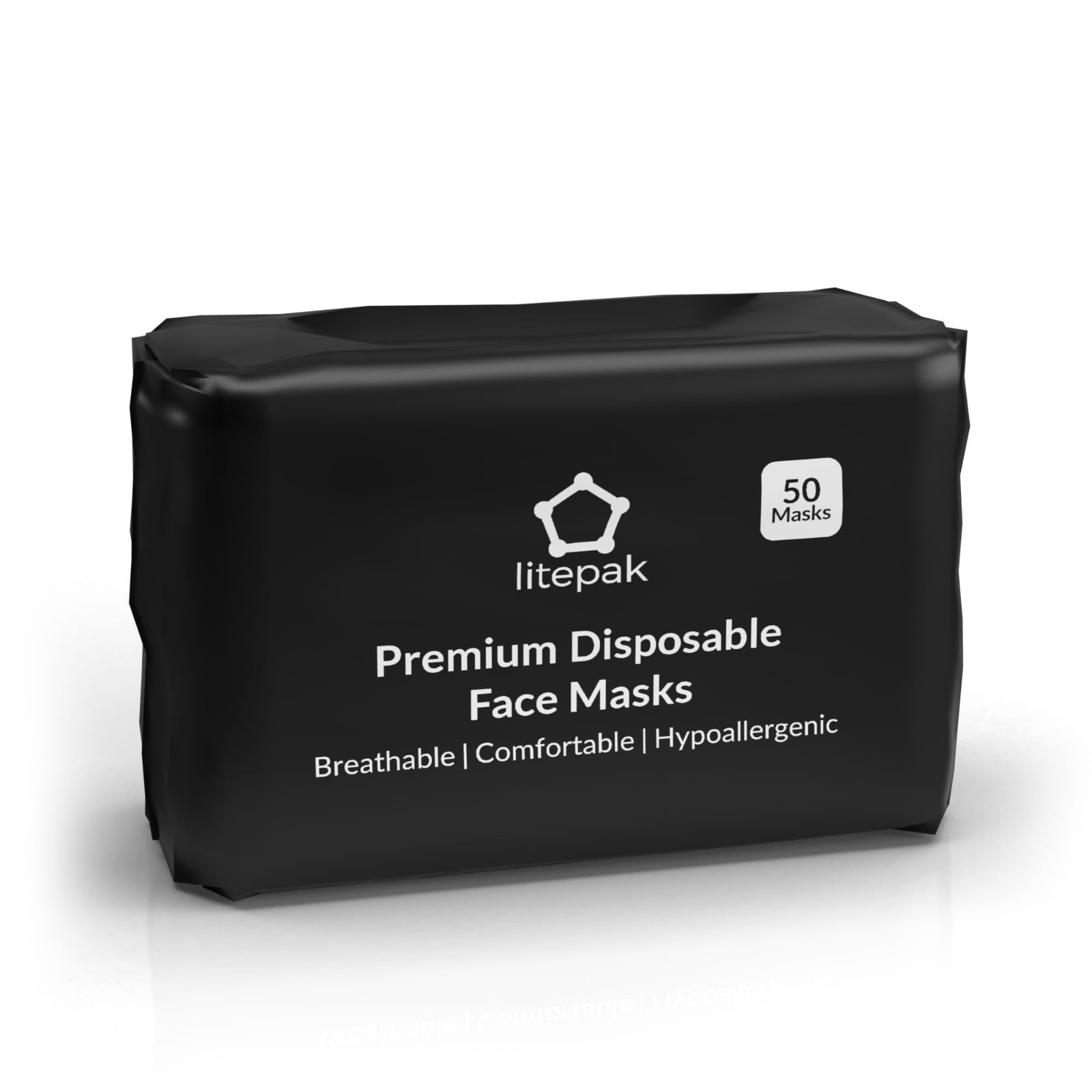 2000pcs Disposable 3-Ply Face Masks – Breathable Black Adult Masks (40×50 Pack)