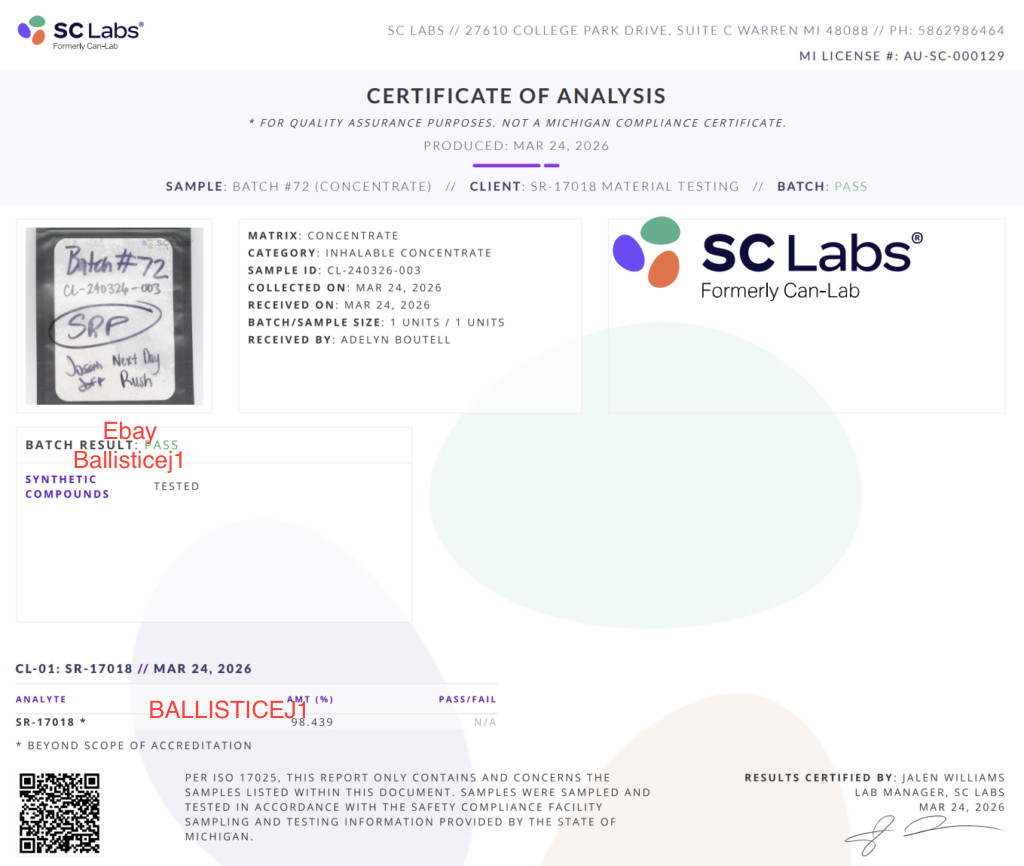 SR-17018 1 Gram LIMITED TIME SALE 1000mgs Laboratory Chemical CAS 2134602-45-0