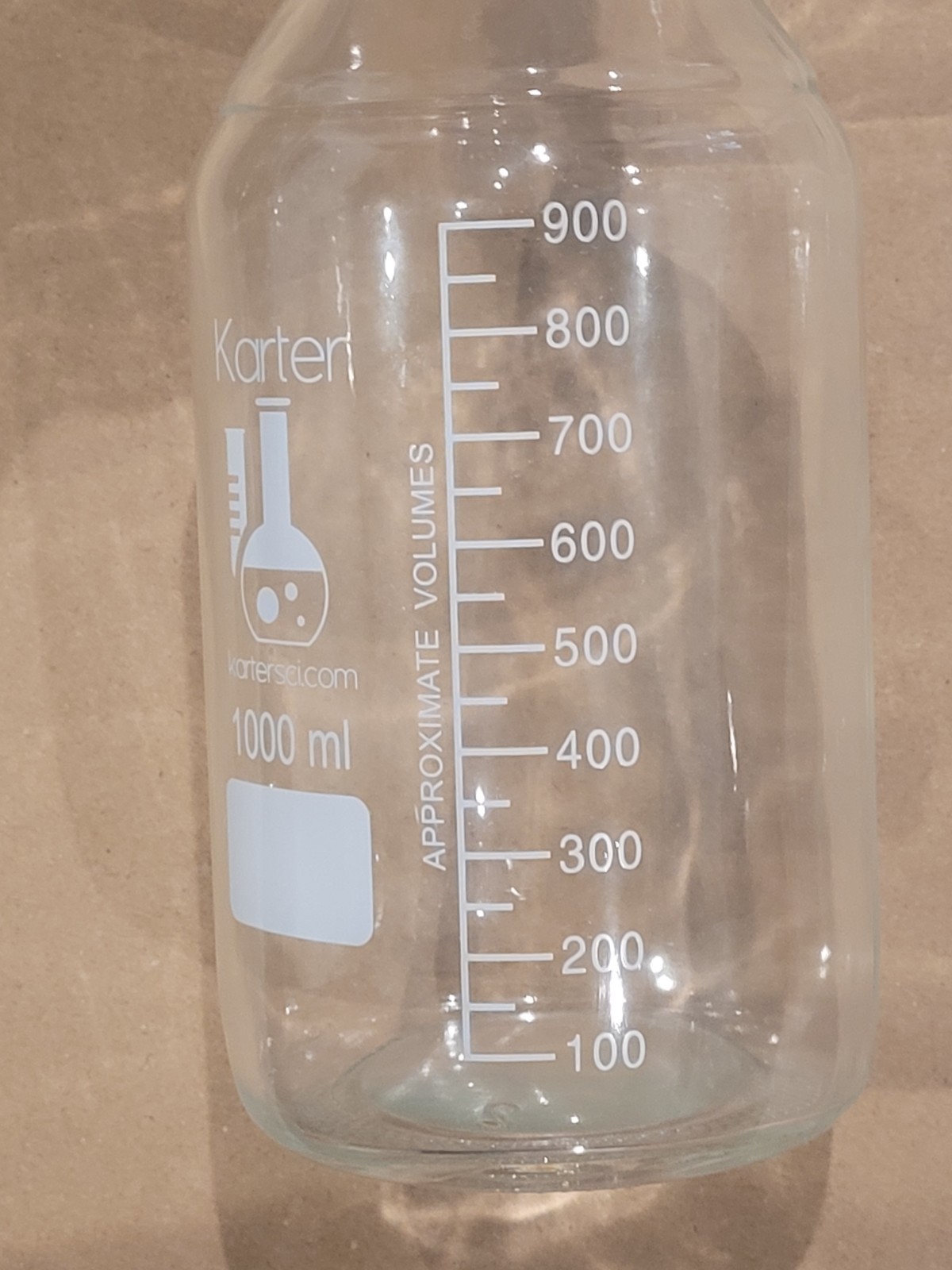 1000ml Erlenmeyer Flask, 3.3 Borosilicate Glass, Karter Scientific (Single)