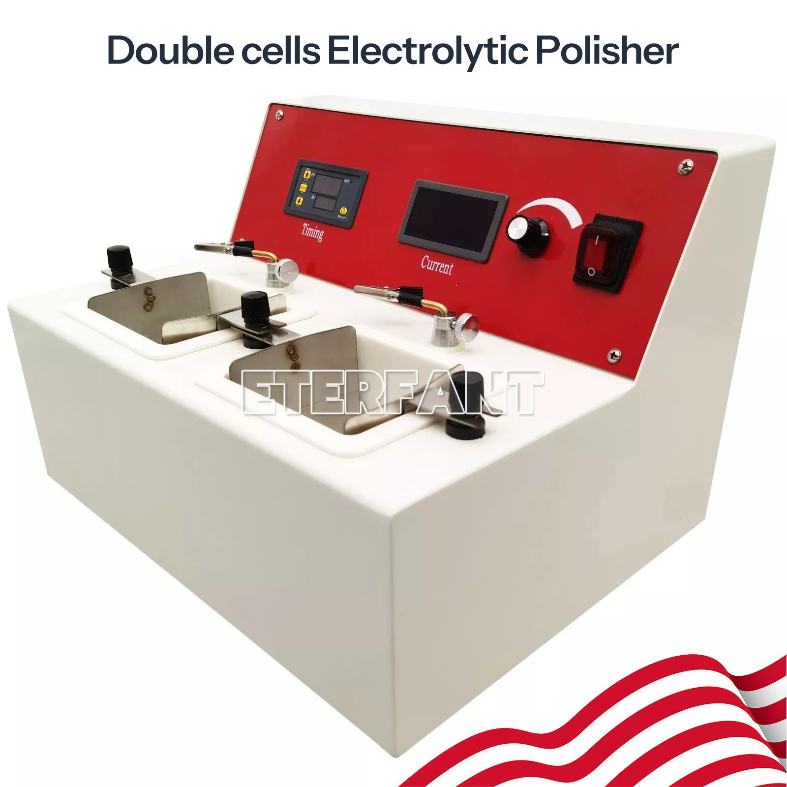 ETERFANT Dental Lab Electrolytic Polishing Machine with Two Electrolytic Cells