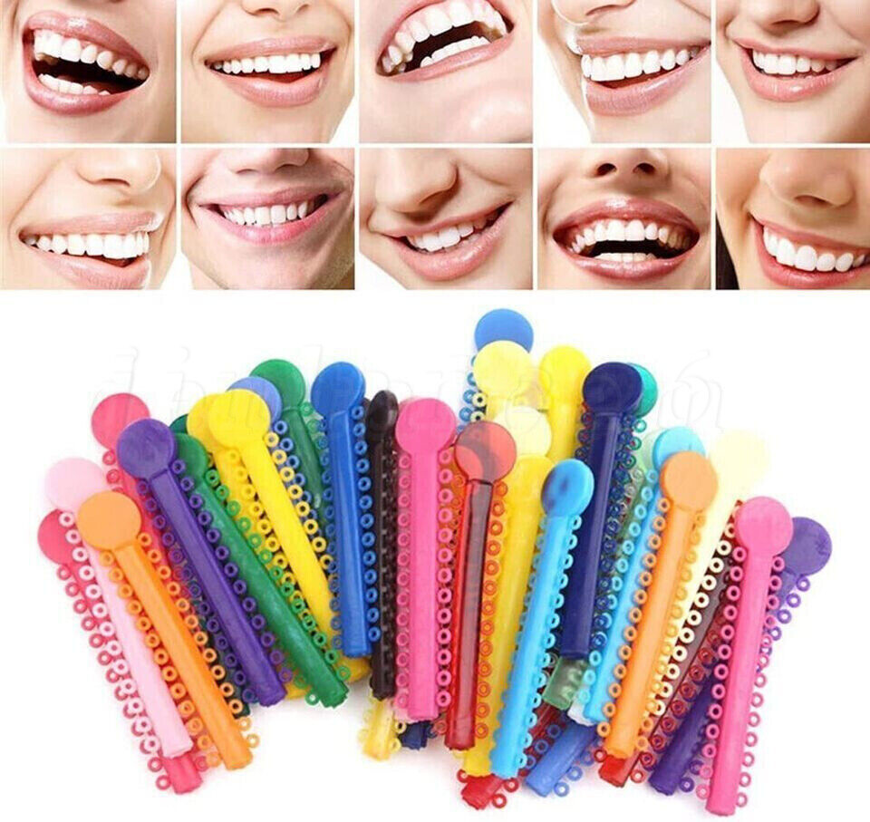 1040pcs Dental Orthodontic Ligature Ties Braces Elastic Rubber Bands 40 Colors