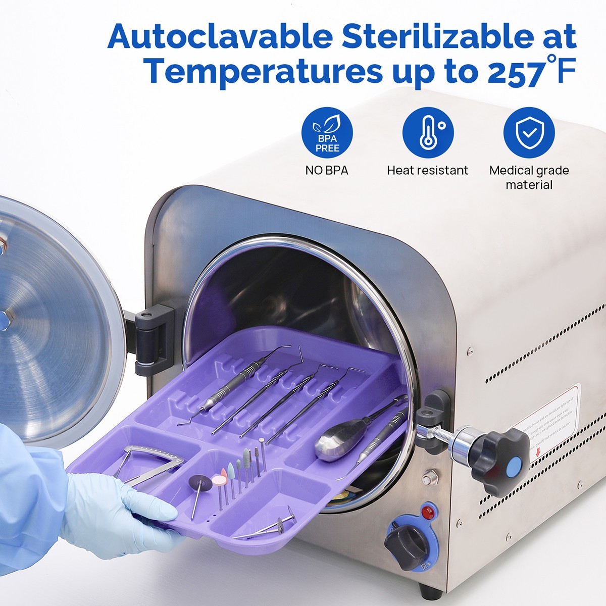 Dental Instrument Tray Autoclavable Plastic Setup Divided Trays for Medical
