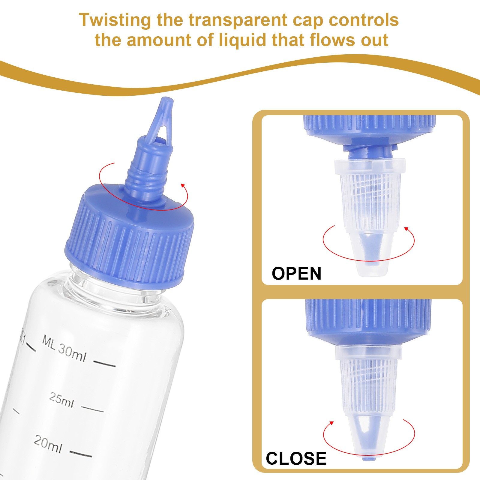 4Pack 30 Ml/1 oz Squeeze Bottles with Twist Cap Dispensing Bottle Transparent