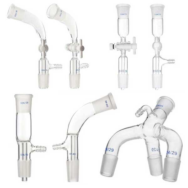 Vacuum Receiver Glass Tube w/ Standard Joints PTFE Piston Laboratory Supplies