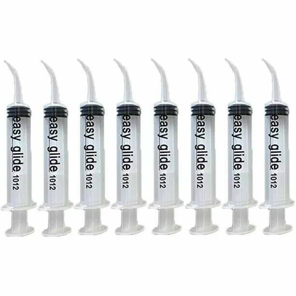 Curved Tip 12cc Oral Irrigation Syringes Disposable Dental Utility (Choose Qty)