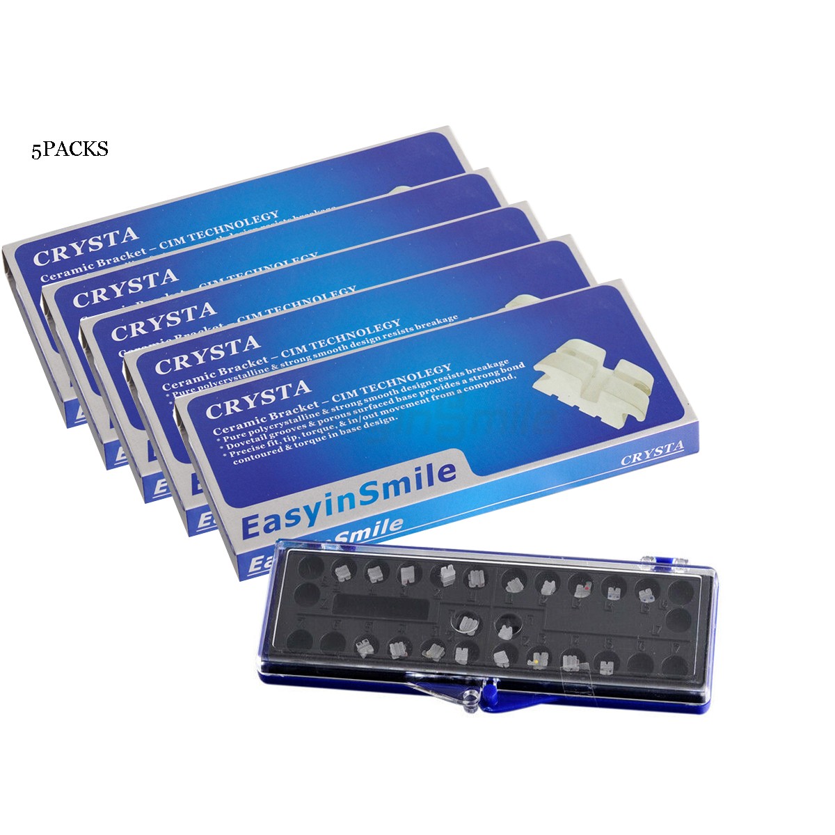 5XDental Orthodontic Ceramic MINI Brackets Clear Braces Roth MBT 018 022” 3/345