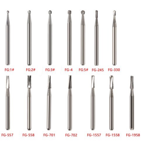Dental FG Burs High Speed Handpiece Round Friction Grip Tungsten Carbide Steel