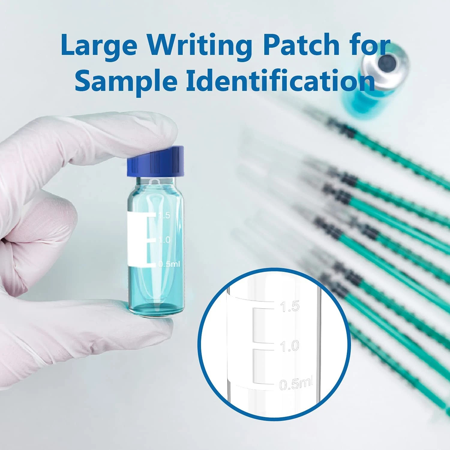 1000x 2ml Autosampler Vials w/ Pre Slit Screw Cap 9-425 HPLC Clear Sample Vials