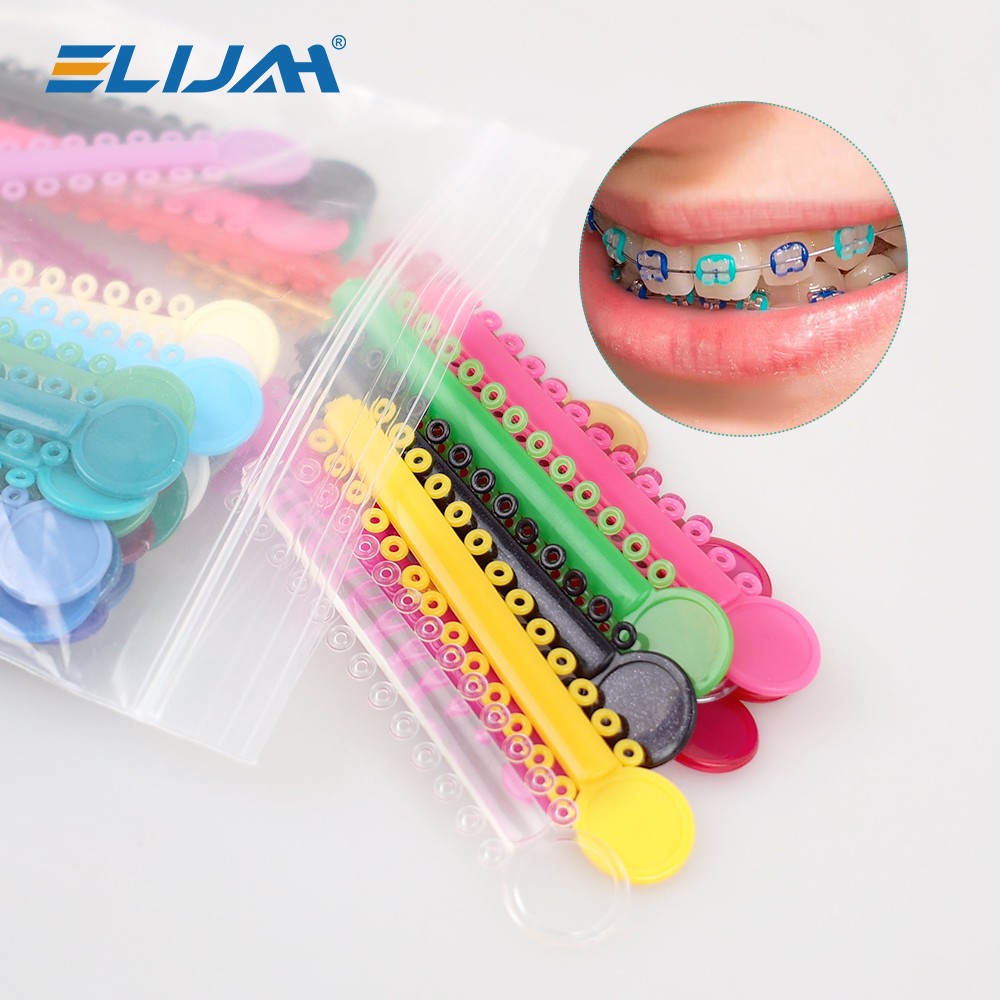 1040pcs Dental Orthodontic Ligature Ties Braces Elastic Rubber Bands Mixed Color