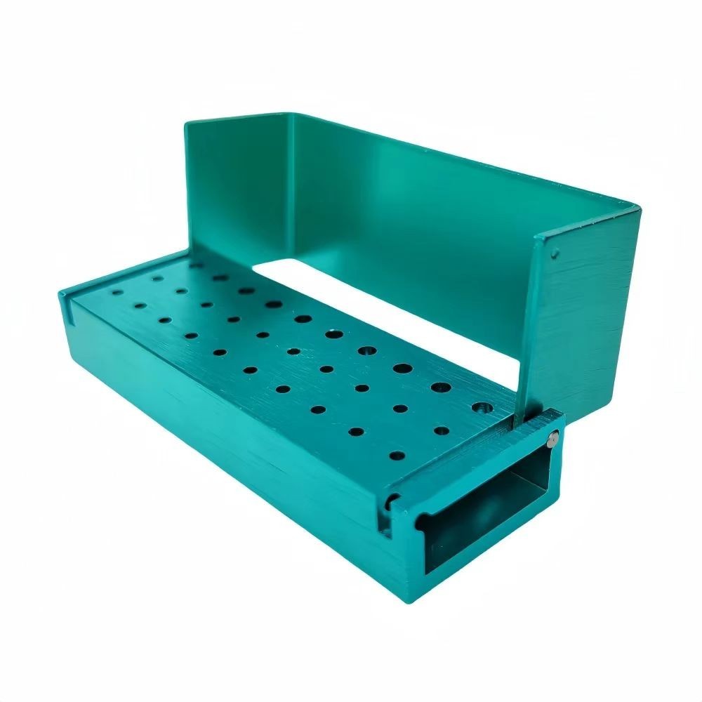 20Pcs Dental Bur Burs Holder Block Disinfection Box Aluminium Autoclave 30 Holes