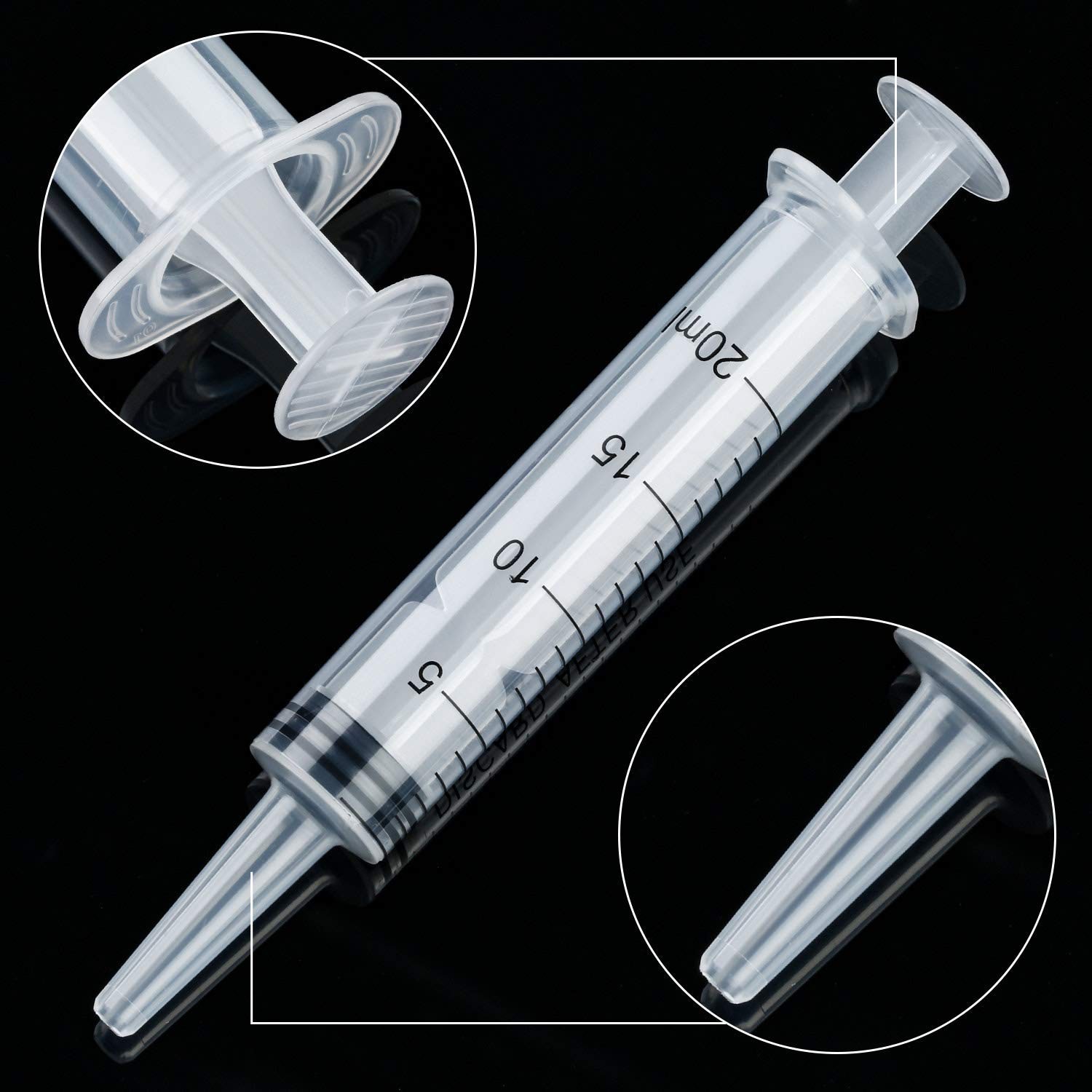 DFYOUHOME Large Plastic Syringe with Tube 60ml & 20ml 2pcs +